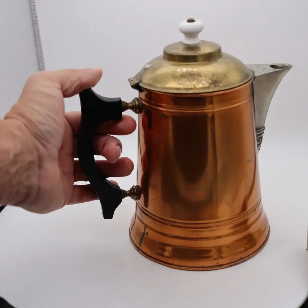 Manning Bowman 1899 Art Deco PitcherPot Copper Bronze Brass Porcelain - Picture 10 of 10